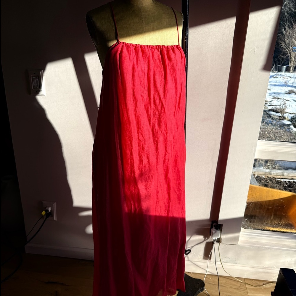 Banana Republic Red Linen Sleeveless Dress- With Tags